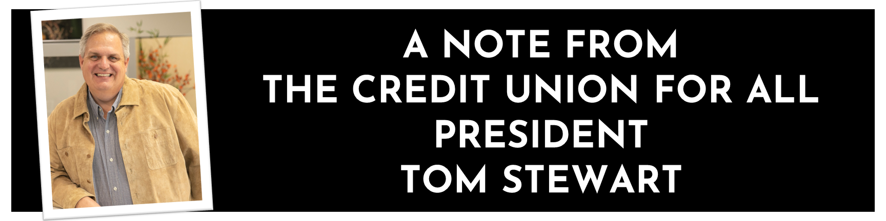 A NOTE FROM THE PRES HEADER REV