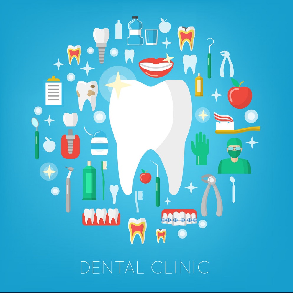 dental clinic and care icons with tooth vector 10231386